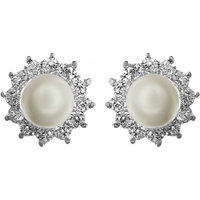 Серьги позолоченные белым золотом (18К Gold Plated арт.294)