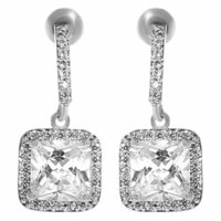 Серьги позолоченные белым золотом (18К Gold Plated арт.270)