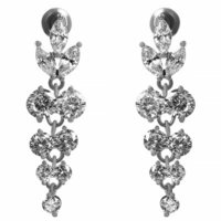 Серьги позолоченные белым золотом (18К Gold Plated арт.268)