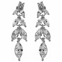 Серьги позолоченные белым золотом (18К Gold Plated арт.302)