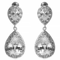 Серьги позолоченные белым золотом (18К Gold Plated арт.251)