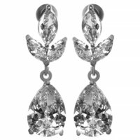 Серьги позолоченные белым золотом (18К Gold Plated арт.282)